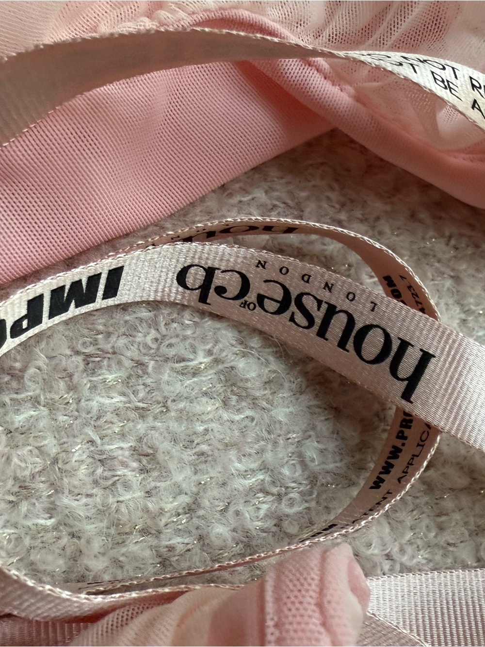 House of CB Pale Pink Satin Ribbon Detail Dress - Picture 2 of 4
